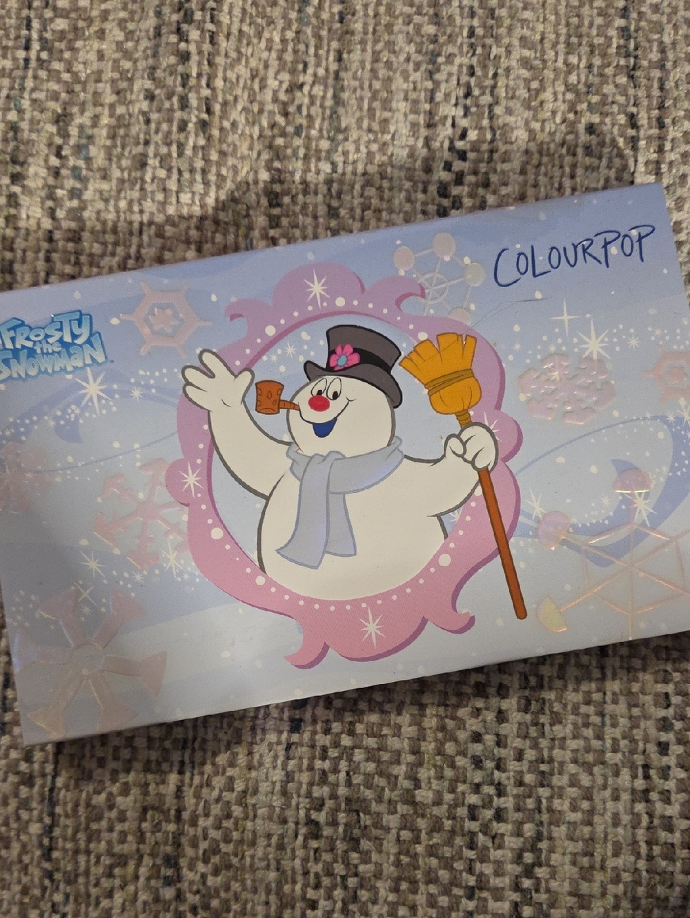 ColourPop Frosty the Snowman Holiday Palette - Pastel Blue & Pink Artwork